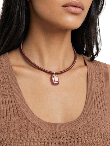 Veronica Beard | Burgundy Cord Pendant Necklace in Burgundy Burgundy