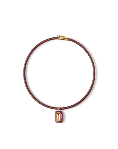Veronica Beard | Burgundy Cord Pendant Necklace in Burgundy Burgundy