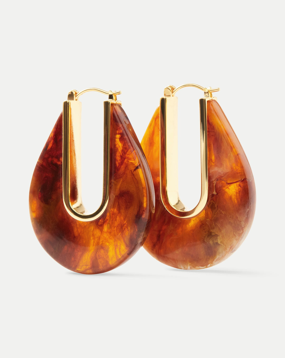 Veronica Beard | Resin Drop Hoop Earring in Tortoise Tortoise