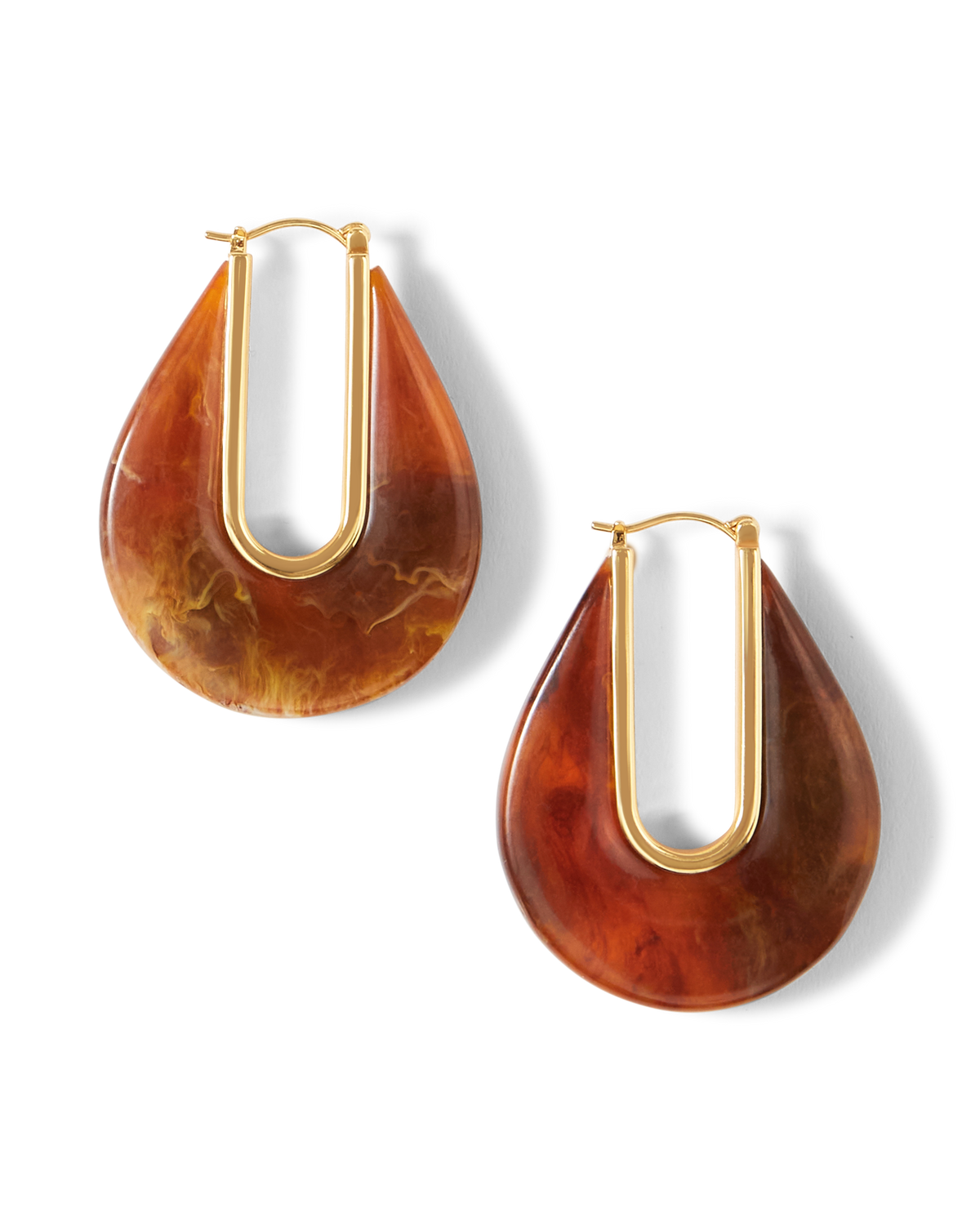Veronica Beard | Resin Drop Hoop Earring in Tortoise Tortoise