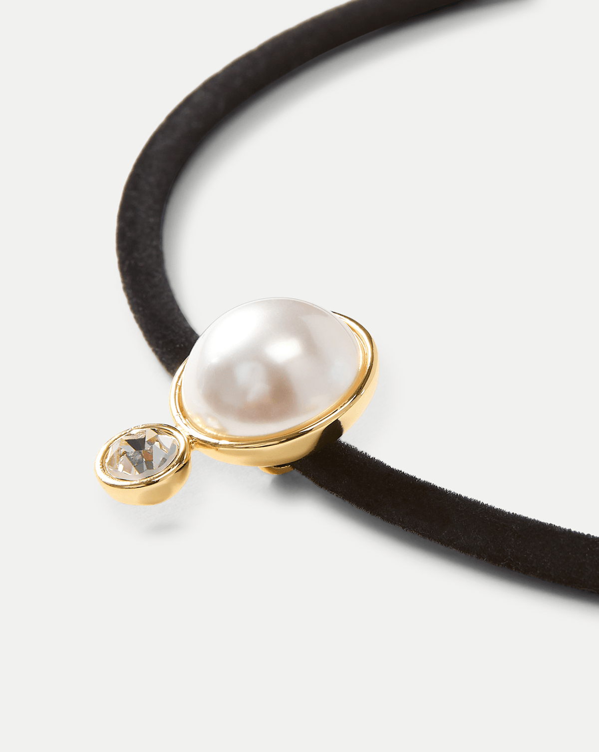 Veronica Beard | Pearl Pendant Cord Necklace in Pearl/Black Pearl/Black