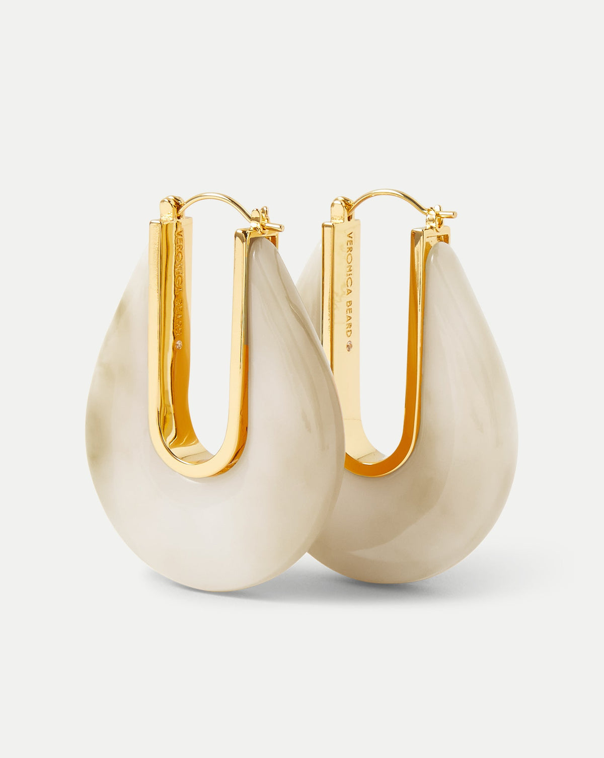 Veronica Beard | Resin Drop Hoop Earring in Ivory Ivory