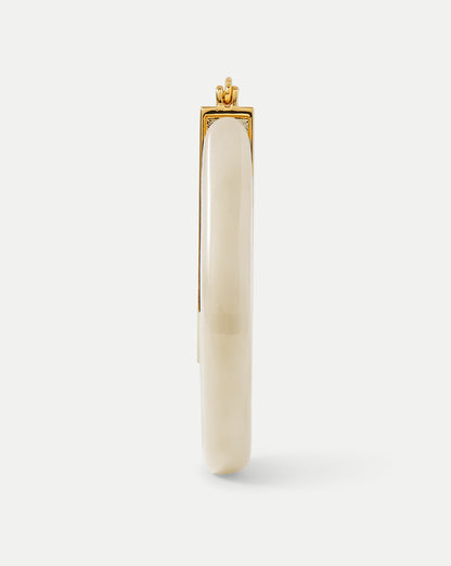 Veronica Beard | Resin Drop Hoop Earring in Ivory Ivory