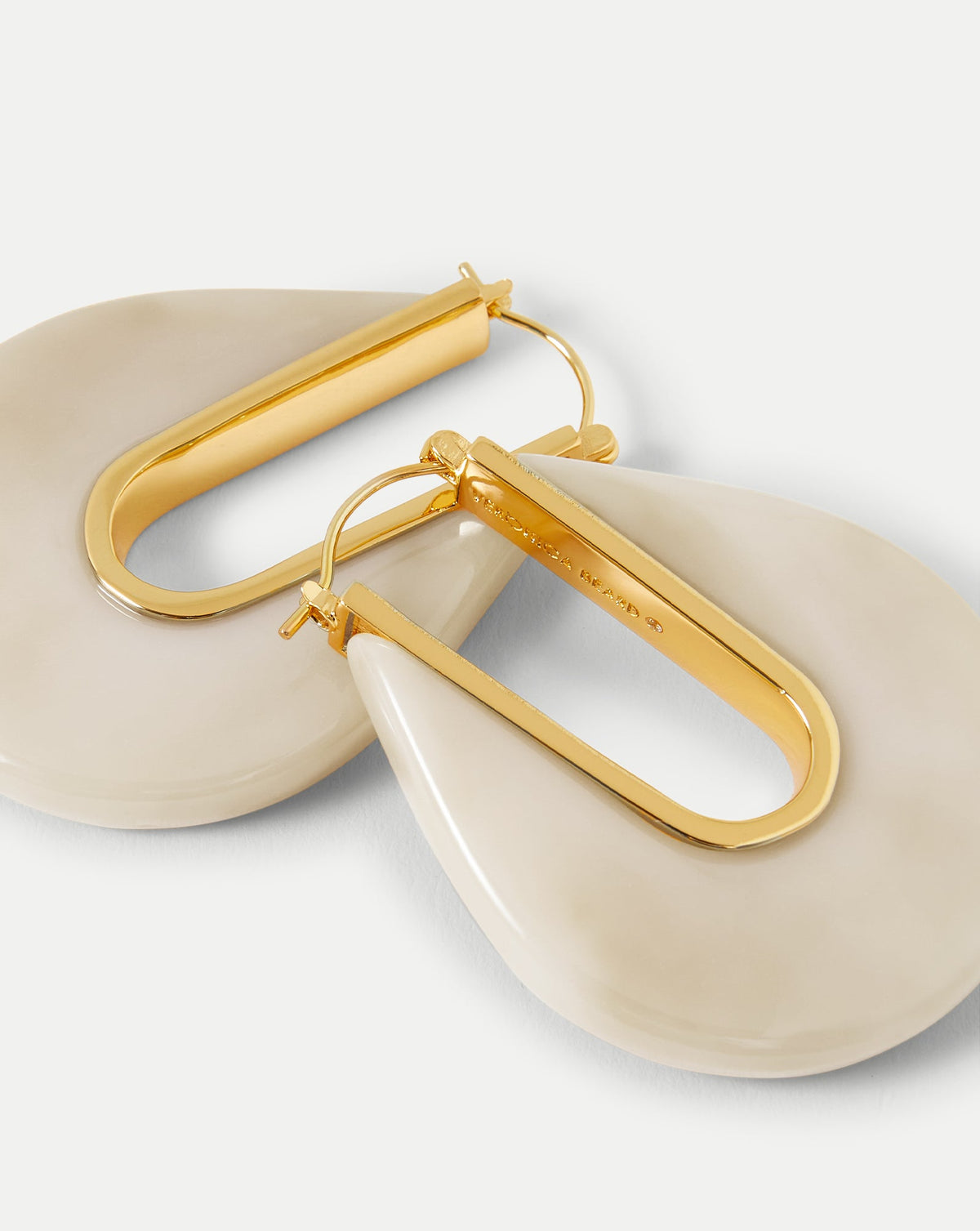 Veronica Beard | Resin Drop Hoop Earring in Ivory Ivory