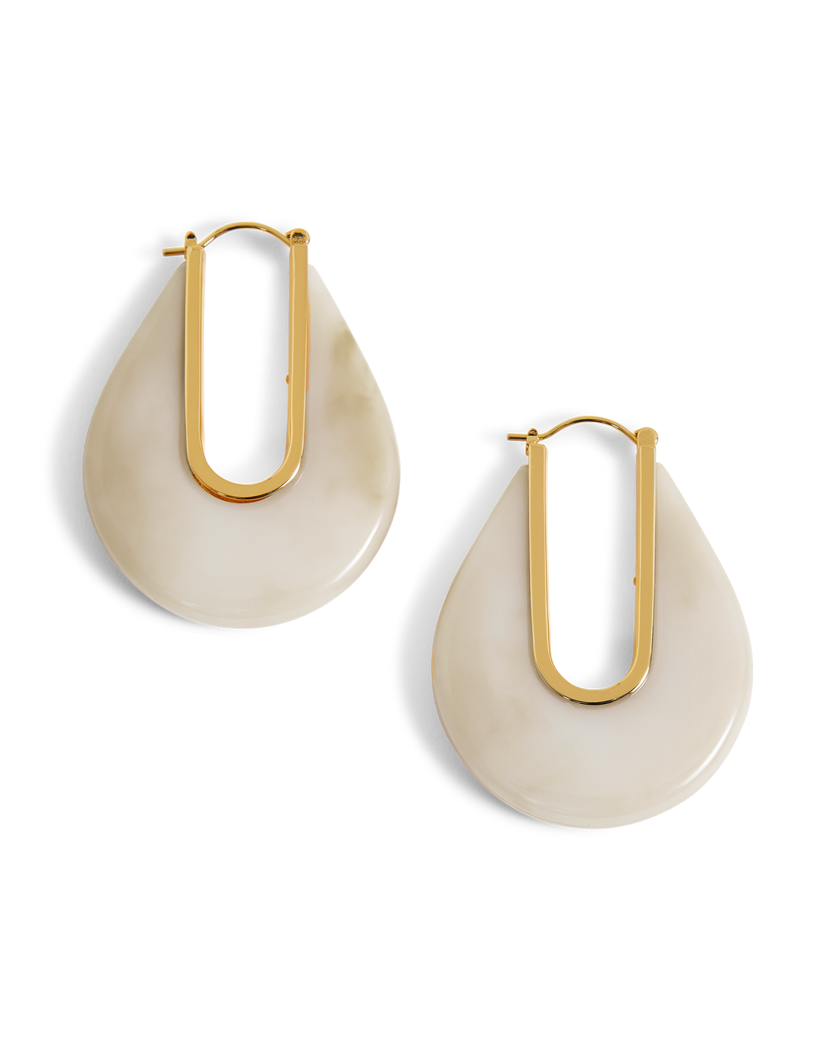 Veronica Beard | Resin Drop Hoop Earring in Ivory Ivory