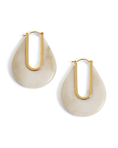 Veronica Beard | Resin Drop Hoop Earring in Ivory Ivory