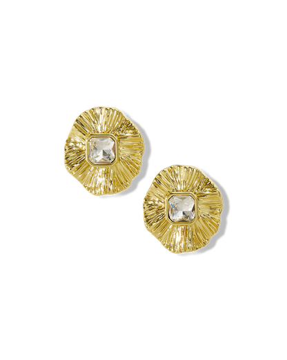 Veronica Beard | Gold Floral Earring in Gold Gold