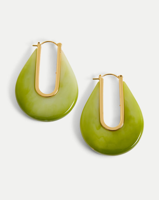 Veronica Beard | Resin Drop Hoop Earring in Light Pistachio Light Pistachio