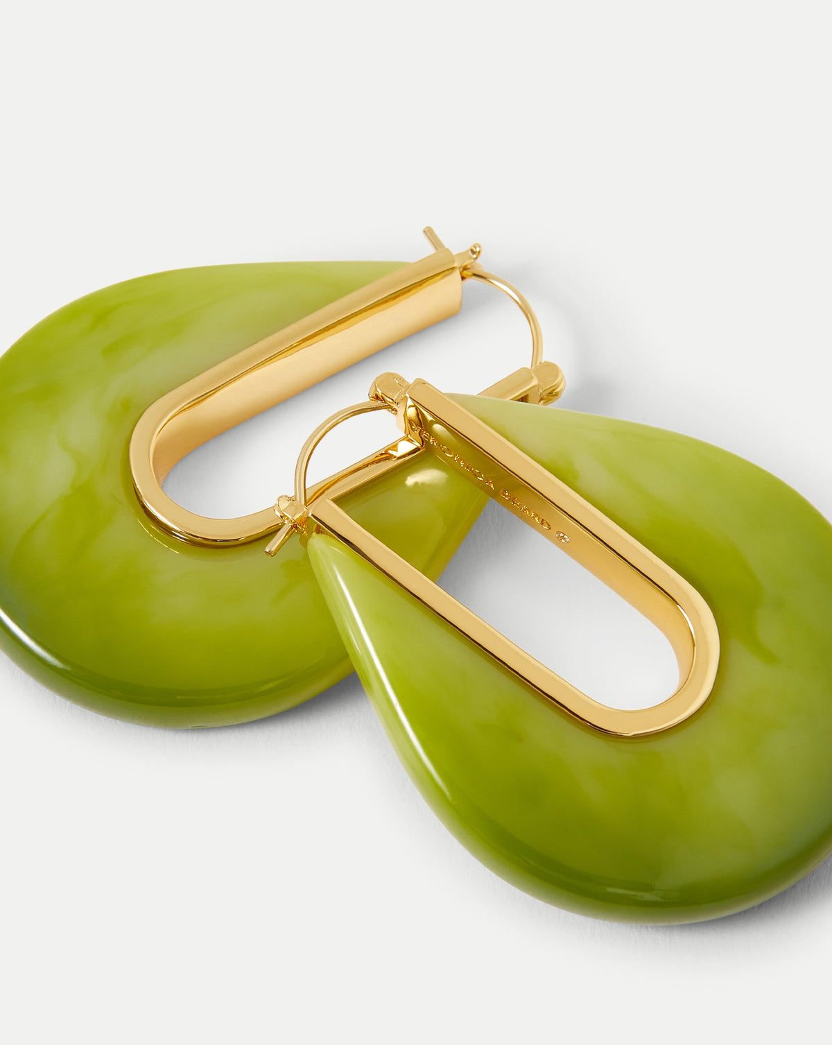 Veronica Beard | Resin Drop Hoop Earring in Light Pistachio Light Pistachio