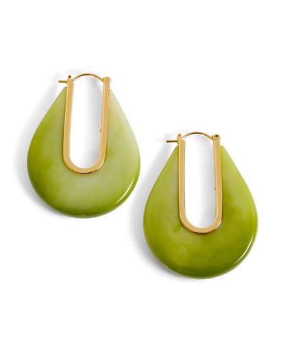 Veronica Beard | Resin Drop Hoop Earring in Light Pistachio Light Pistachio