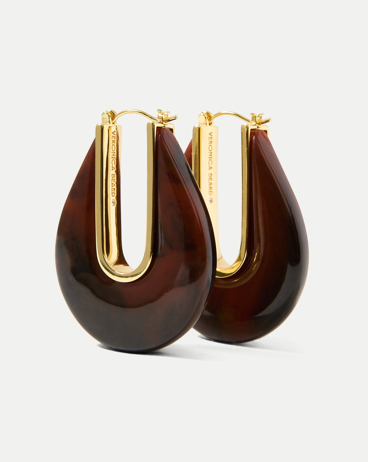 Veronica Beard | Resin Drop Hoop Earring in Chocolate Chocolate