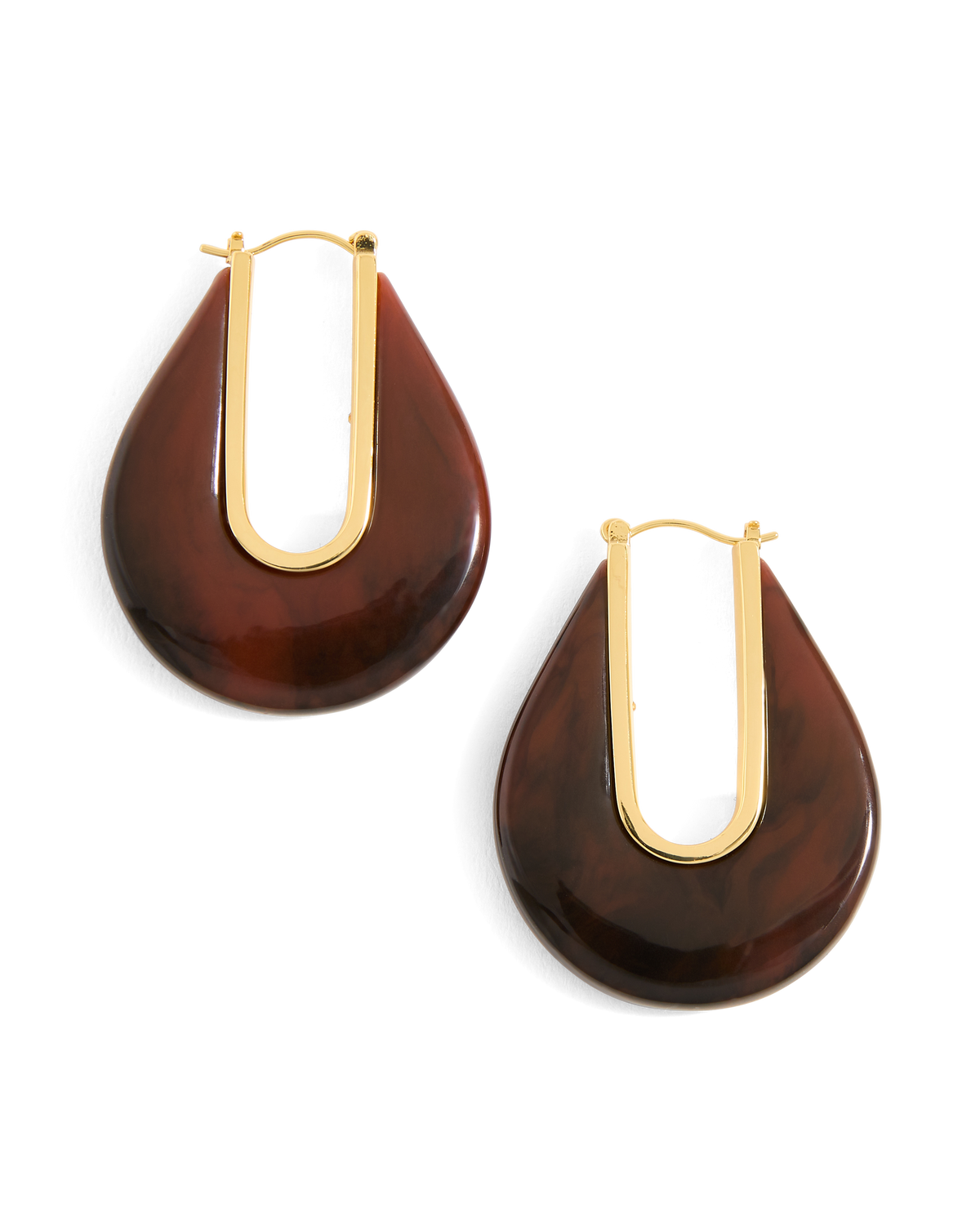Veronica Beard | Resin Drop Hoop Earring in Chocolate Chocolate