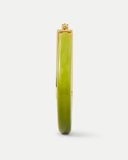 Veronica Beard | Resin Drop Hoop Earring in Green Agate Green Agate