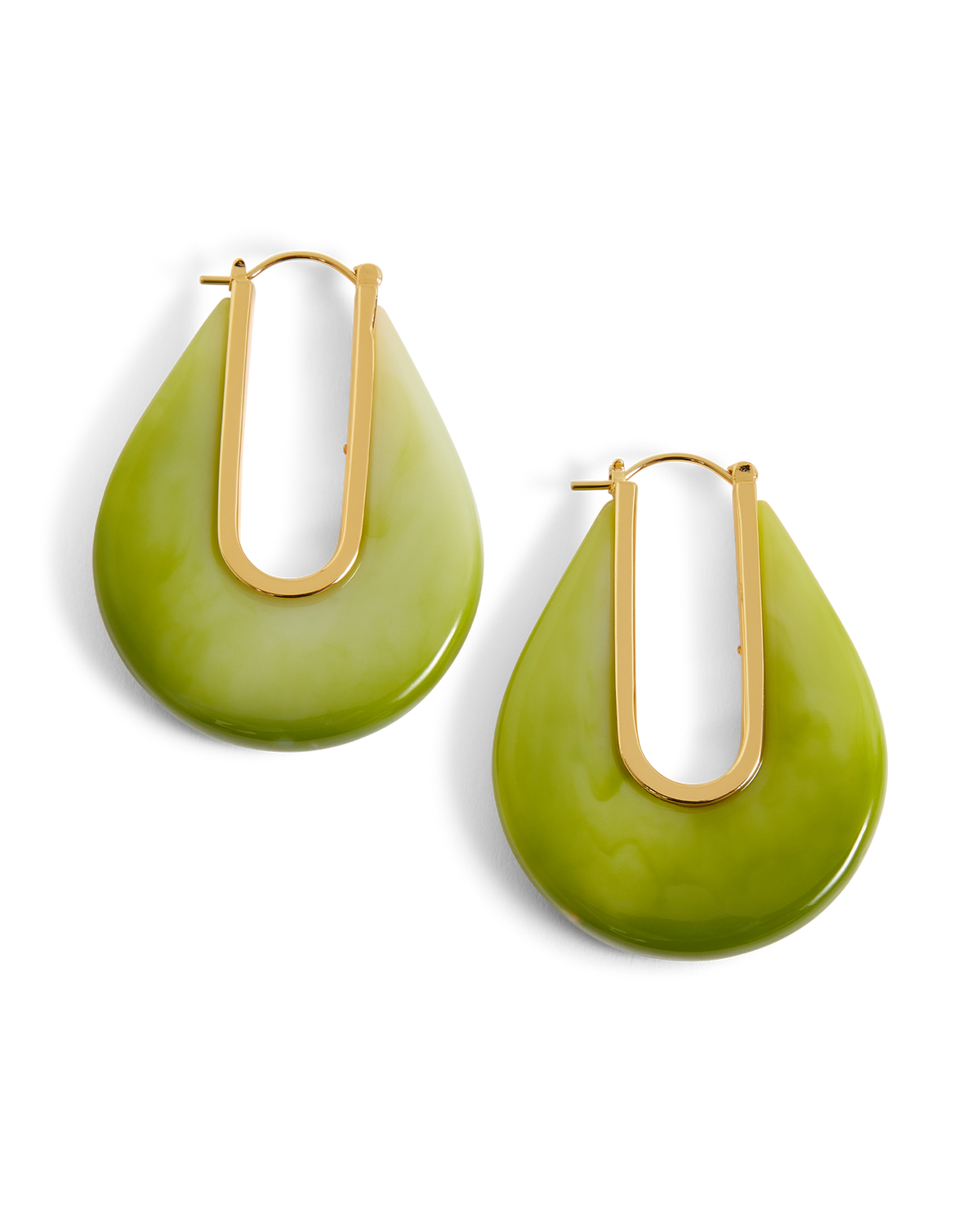 Veronica Beard | Resin Drop Hoop Earring in Green Agate Green Agate