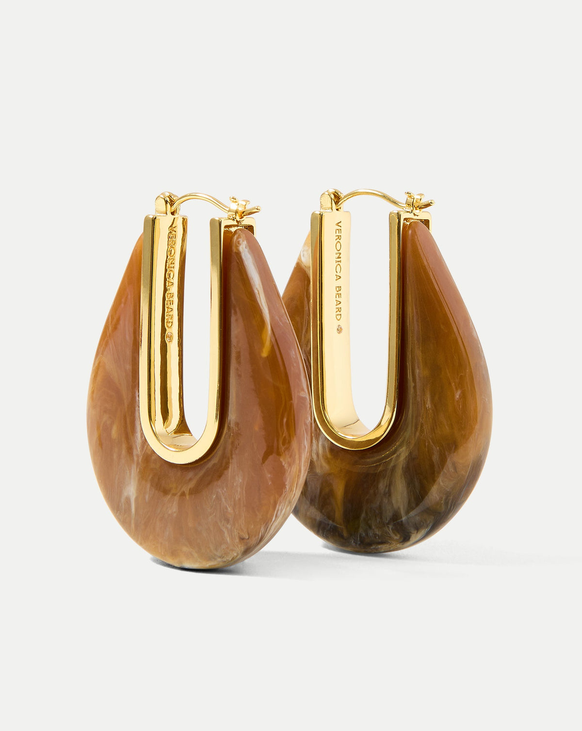 Veronica Beard | Resin Drop Hoop Earring in Caramel Multi Caramel Multi