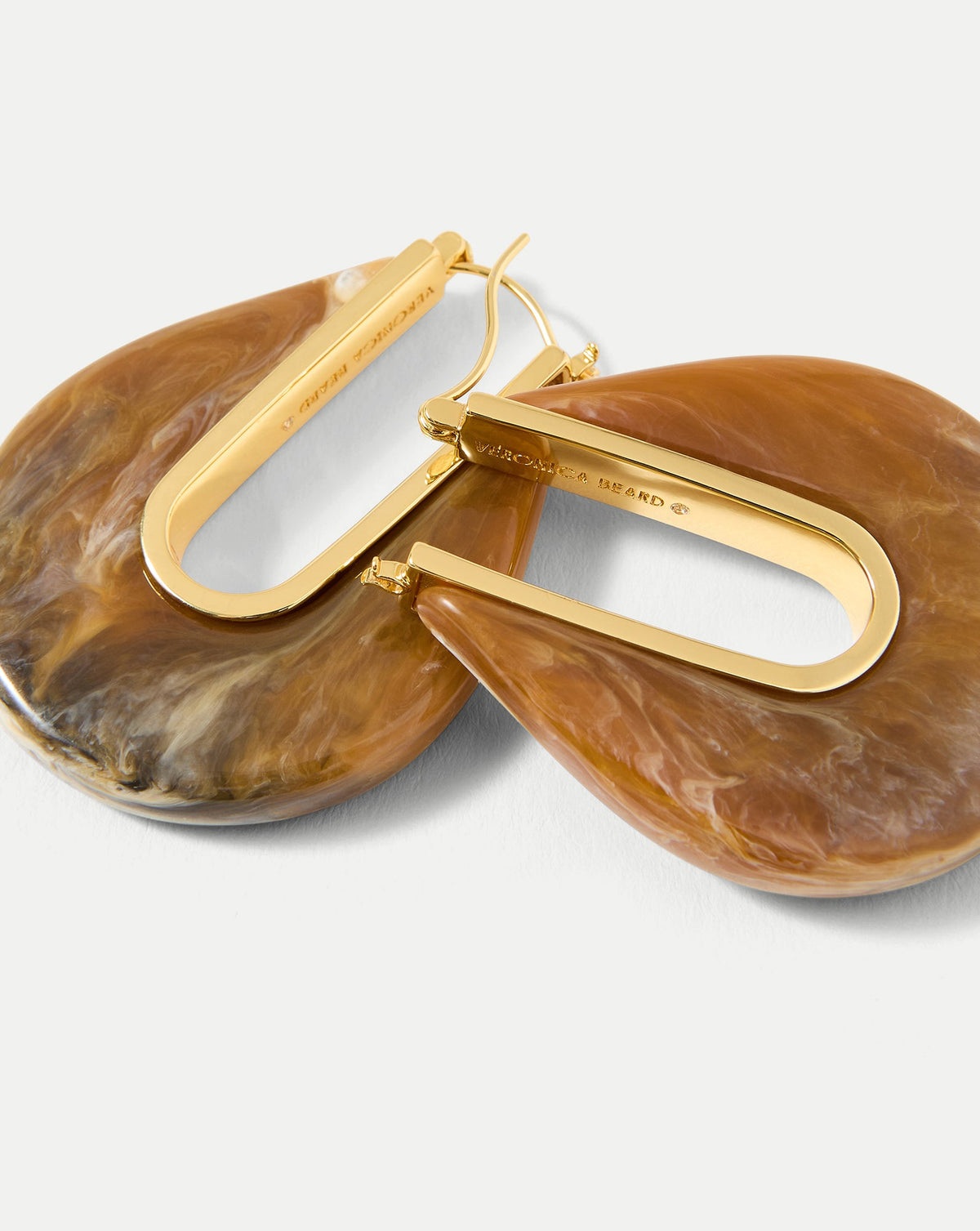 Veronica Beard | Resin Drop Hoop Earring in Caramel Multi Caramel Multi