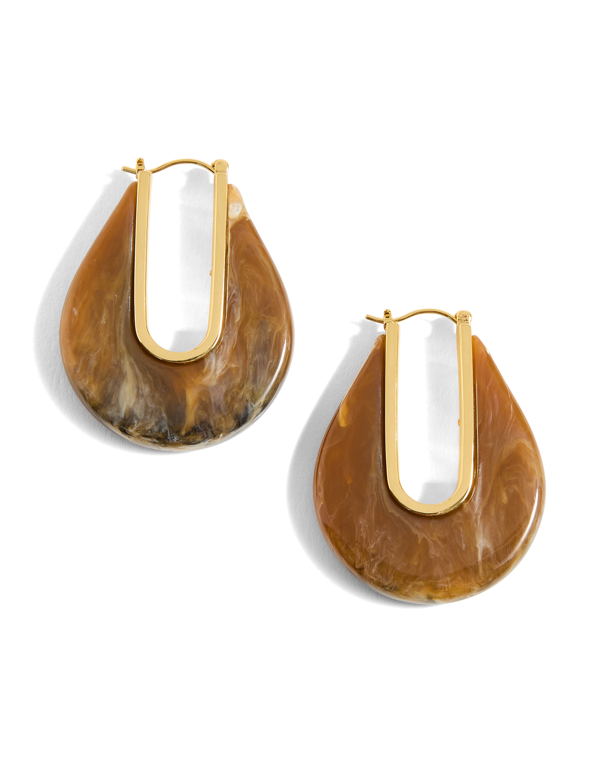 Veronica Beard | Resin Drop Hoop Earring in Caramel Multi Caramel Multi