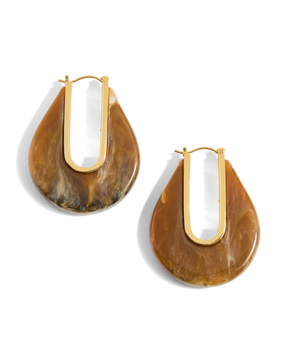Veronica Beard | Resin Drop Hoop Earring in Caramel Multi Caramel Multi