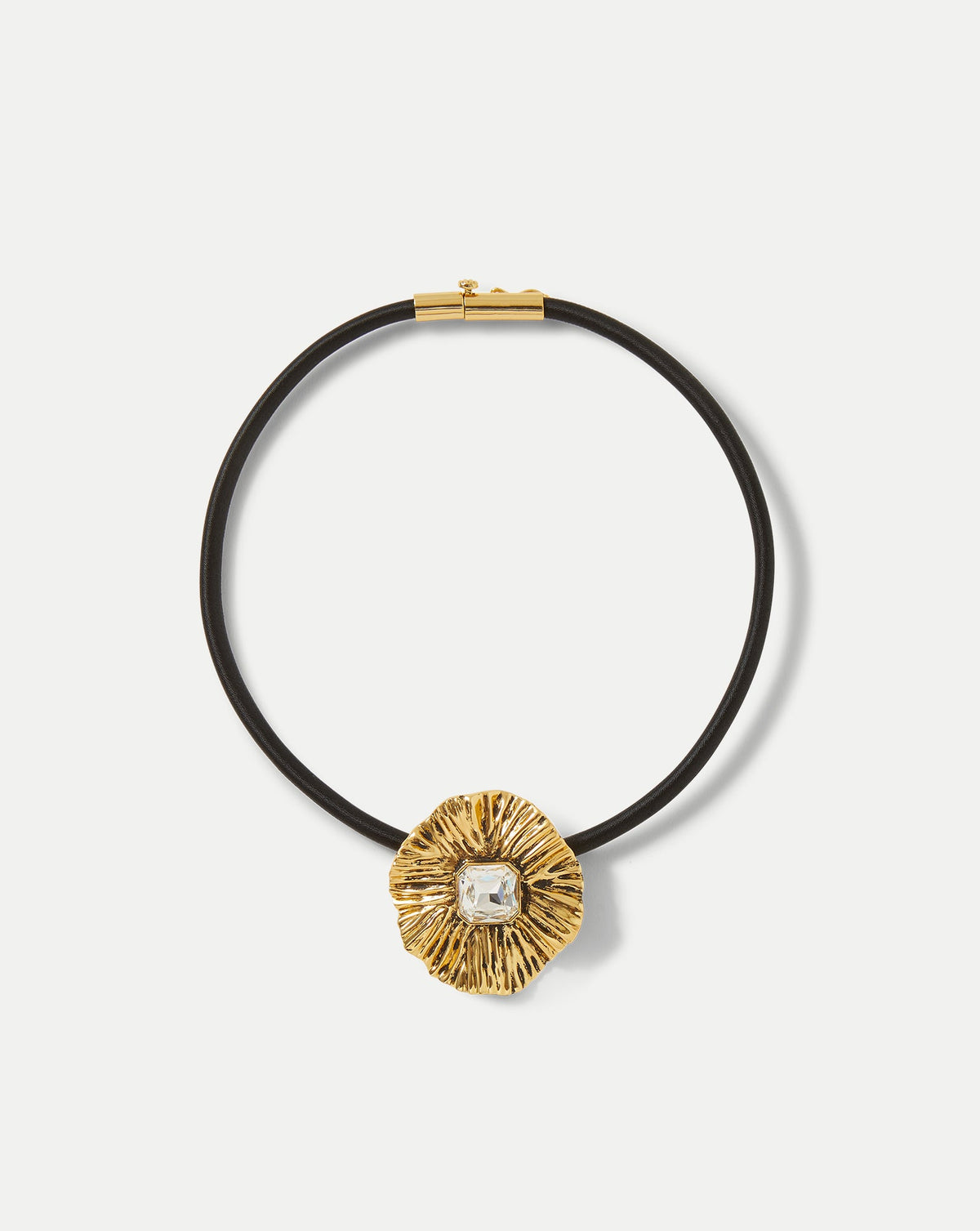 Veronica Beard | Floral Pendant Cord Necklace in Gold Gold