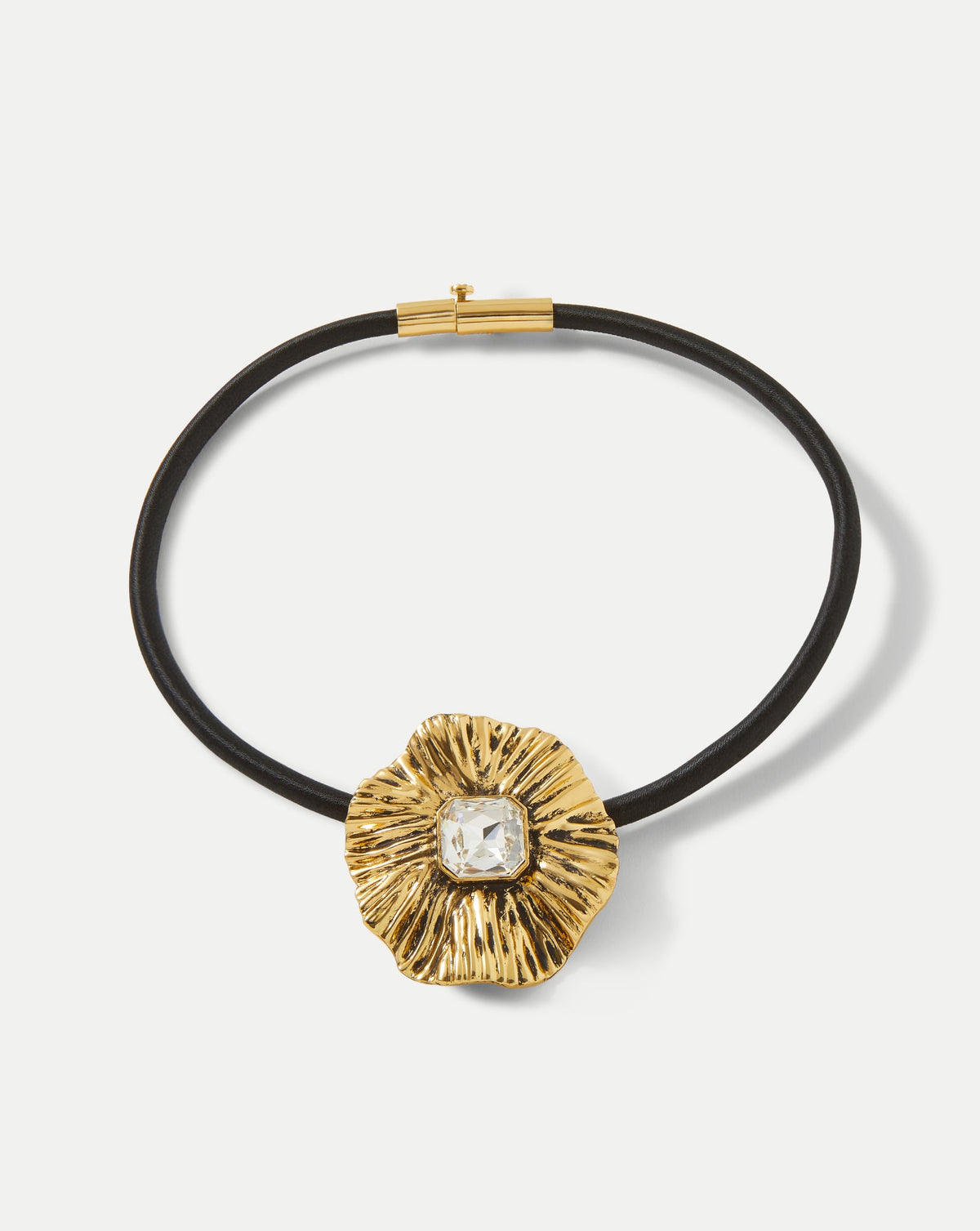 Veronica Beard | Floral Pendant Cord Necklace in Gold Gold