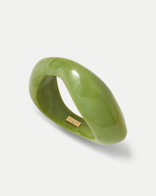Veronica Beard | Marbled Resin Bangle in Green Light Pistachio