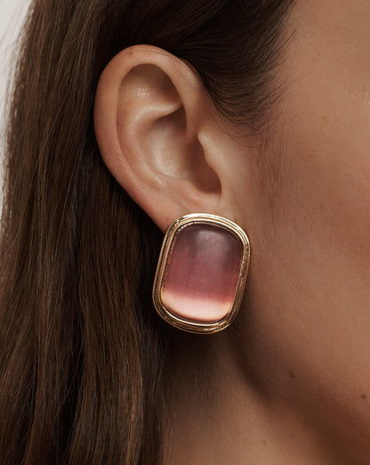 Veronica Beard | Cat’s Eye Stone Earring in Plum Plum