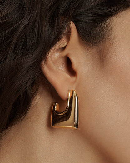 Veronica Beard | Everyday Square Hoop in Gold Gold