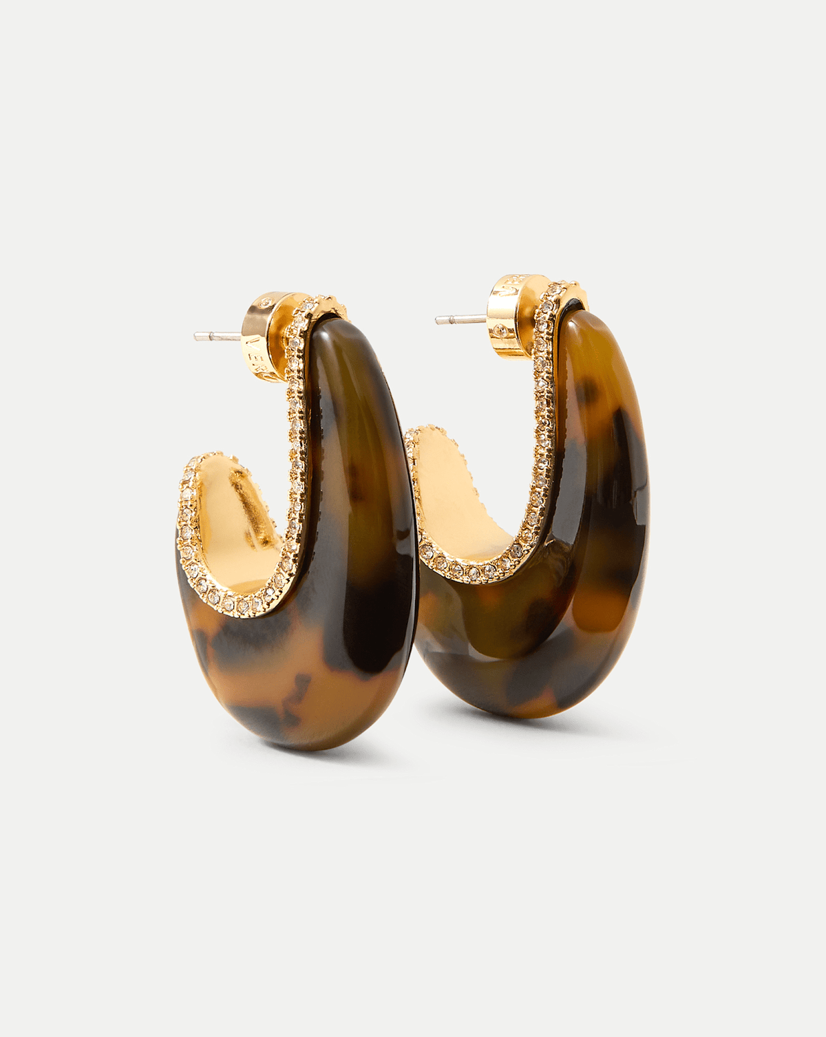 Veronica Beard | Resin J-Hoop Earring in Tortoise Tortoise