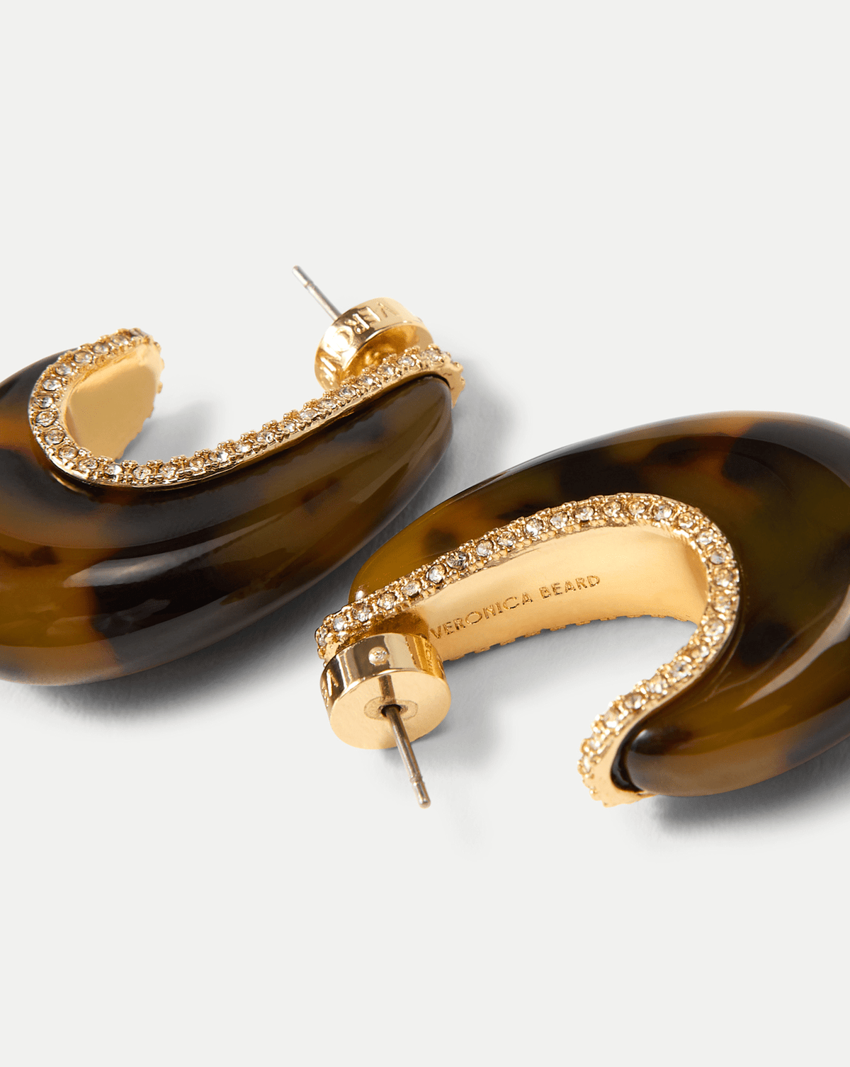 Veronica Beard | Resin J-Hoop Earring in Tortoise Tortoise