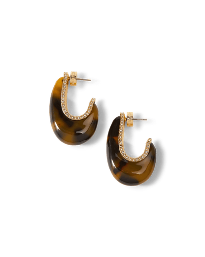 Veronica Beard | Resin J-Hoop Earring in Tortoise Tortoise