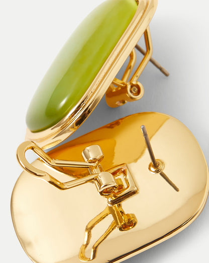 Veronica Beard | Cat’s Eye Stone Earring in Light Pistachio Light Pistachio