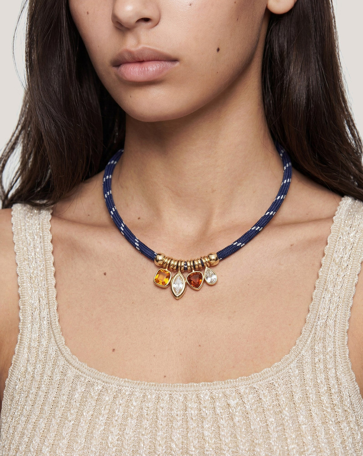 Veronica Beard | Paracord Charm Necklace in Navy Navy