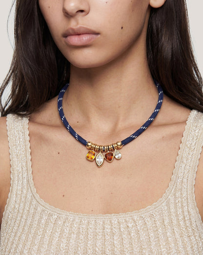 Veronica Beard | Paracord Charm Necklace in Navy Navy
