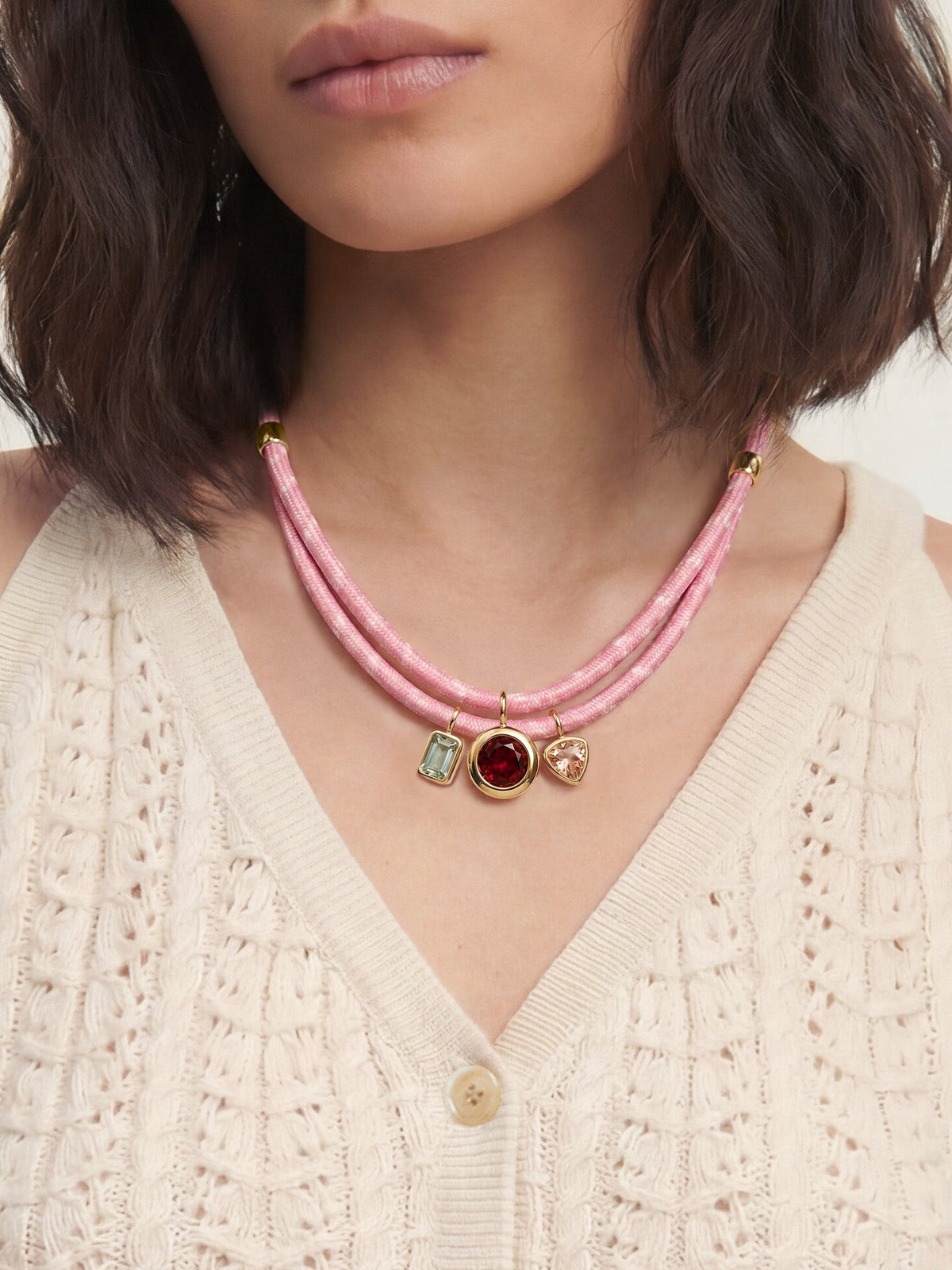 Veronica Beard | Paracord Charm Necklace in Pink Pink