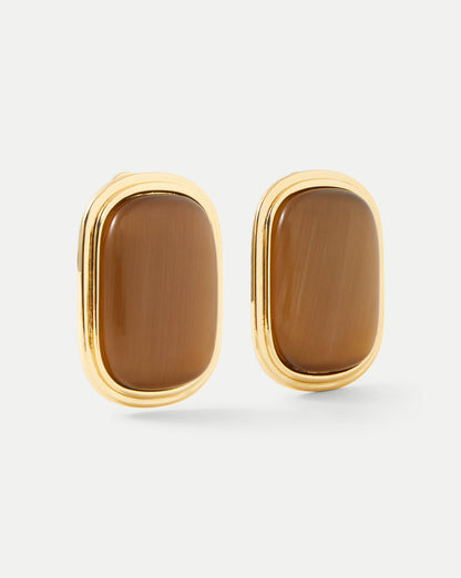 Veronica Beard | Cat’s Eye Stone Earring in Brown Brown