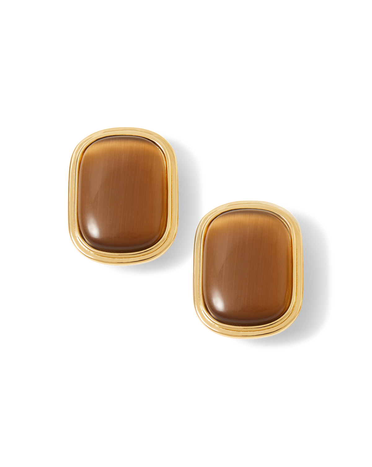 Veronica Beard | Cat’s Eye Stone Earring in Brown Brown
