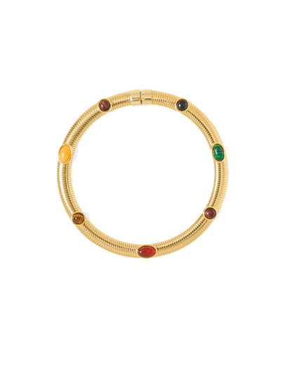 Veronica Beard | Embellished Tubogas Collar Necklace in Gold Multi Gold Multi