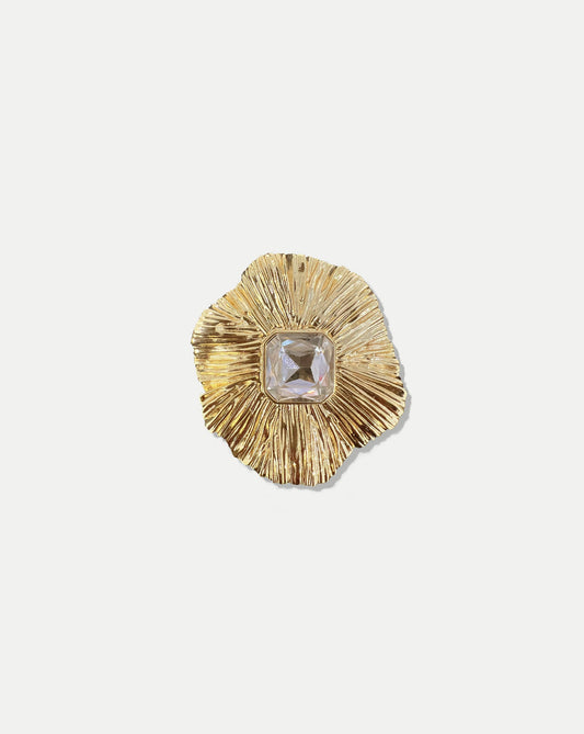 Veronica Beard | Gold Floral Brooch in Gold Gold