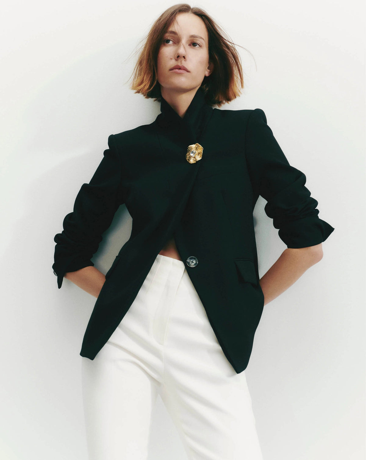 Veronica Beard | Gold Floral Brooch in Gold Gold