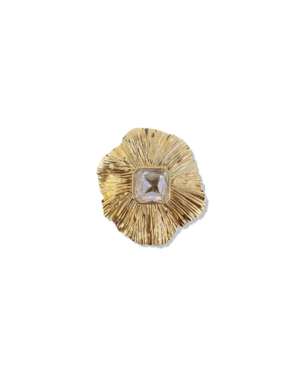 Veronica Beard | Gold Floral Brooch in Gold Gold