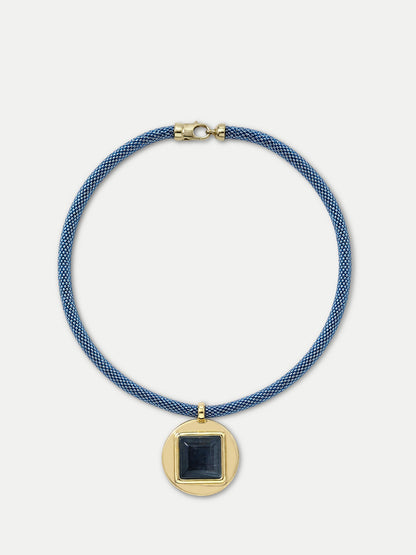 Veronica Beard | Tiger’s Eye Beaded Necklace in Blue Blue