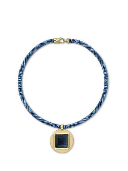 Veronica Beard | Tiger’s Eye Beaded Necklace in Blue Blue