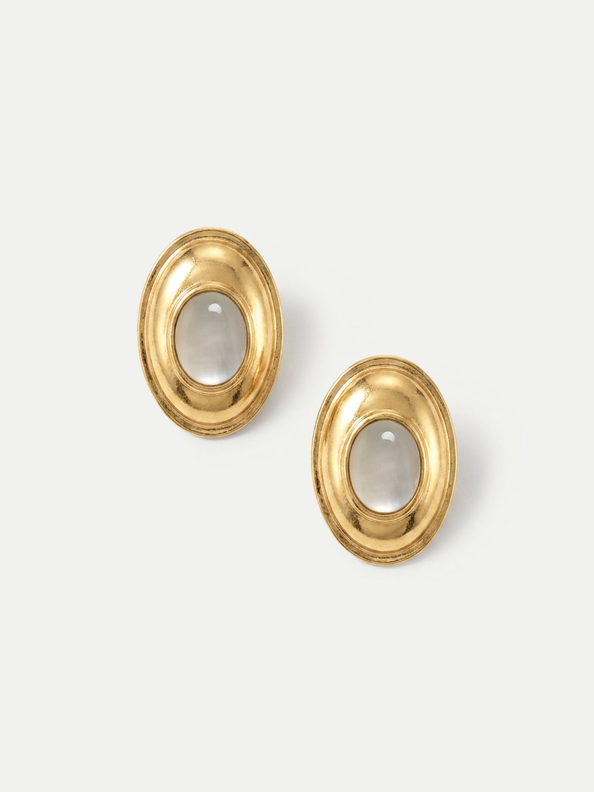 Veronica Beard | Cat’s Eye Cabochon Earring in Gold Gold