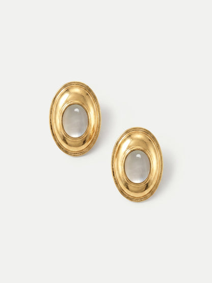 Veronica Beard | Cat’s Eye Cabochon Earring in Gold Gold