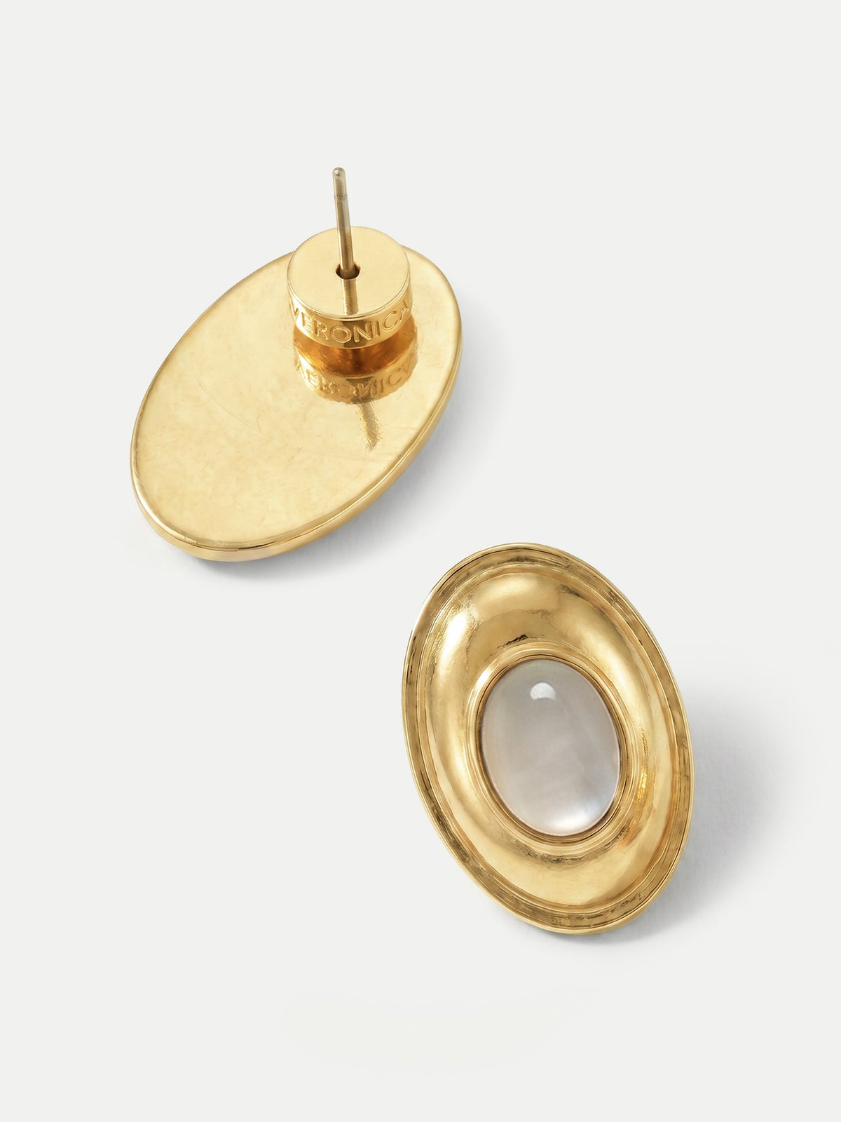 Veronica Beard | Cat’s Eye Cabochon Earring in Gold Gold