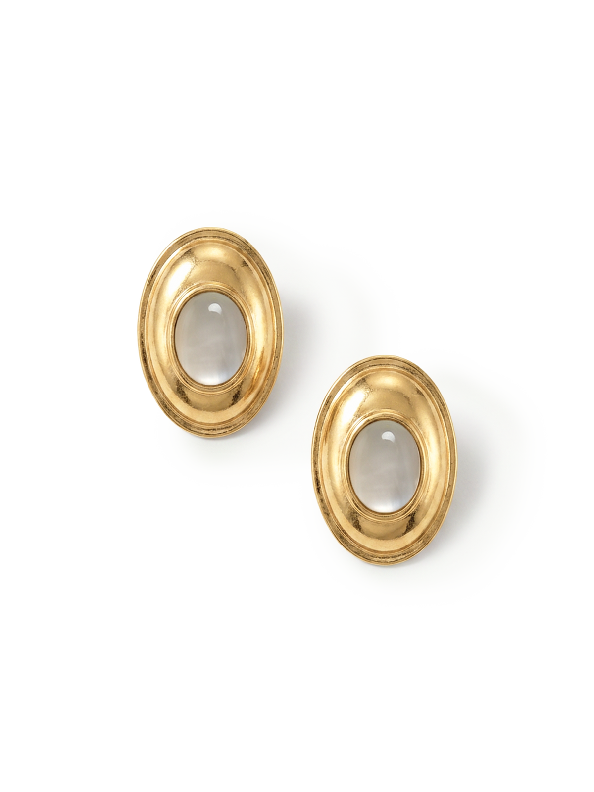 Veronica Beard | Cat’s Eye Cabochon Earring in Gold Gold