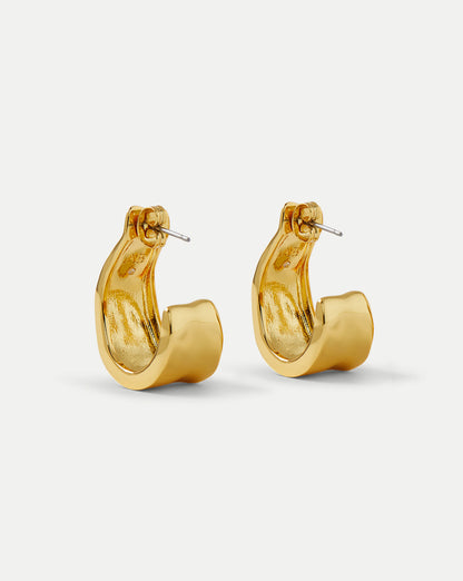 Veronica Beard | Molten Gold Ribbon Hoop in Gold Gold