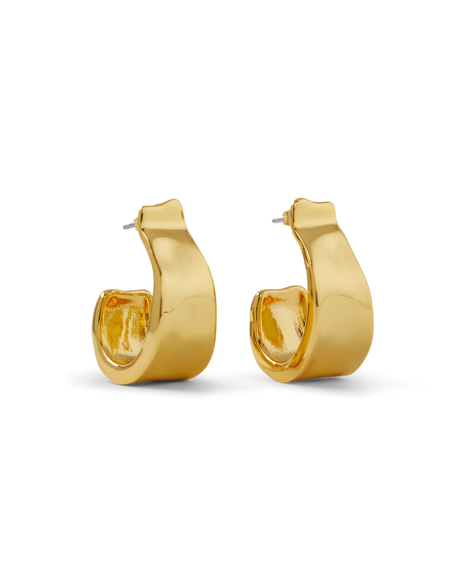 Veronica Beard | Molten Gold Ribbon Hoop in Gold Gold