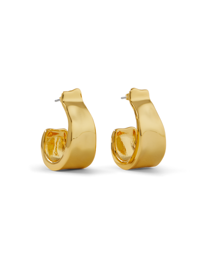 Veronica Beard | Molten Gold Ribbon Hoop in Gold Gold