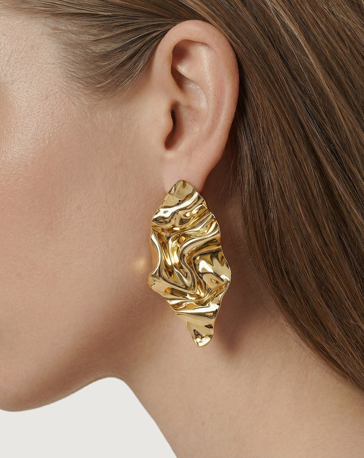 Veronica Beard | Crumpled Gold Earring in Gold Gold